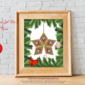 Santa Claus 3d  Christmas Star  Peyote  beading Pattern PDF  pattern  instant download