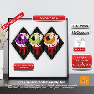 Scary Eye   Peyote Pod  Ornament