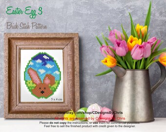 Easter Egg 3 beading Pattern for  brick stitch PDF    instant download