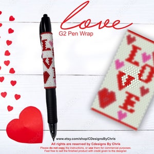 Love   beading Pattern for Pilot G2 pen cover PDF    instant download