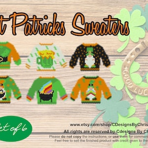 Peyote St Patricks  sweaters  Set of 6    pattern