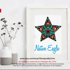 3d Star Native Eagle Peyote Beading Pattern PDF Pattern Téléchargement instantané