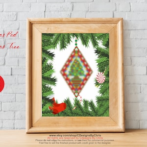 Peyote Christmas  Pod  Christmas Tree Ornament