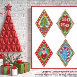 Peyote Christmas  Pod  Set of 4 Ornament