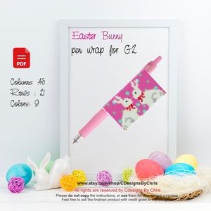 Easter bunnys   beading Pattern for Pilot G2 pen cover PDF    instant download