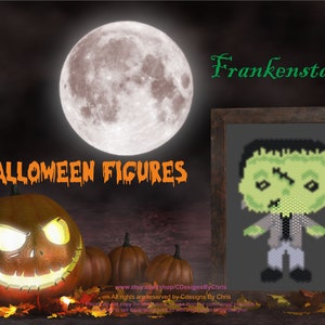 Halloween Figures *FRANKESTAIN* beading Pattern for  brick stitch PDF    instant download