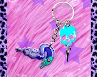 Pastel Goth Keyring Snake