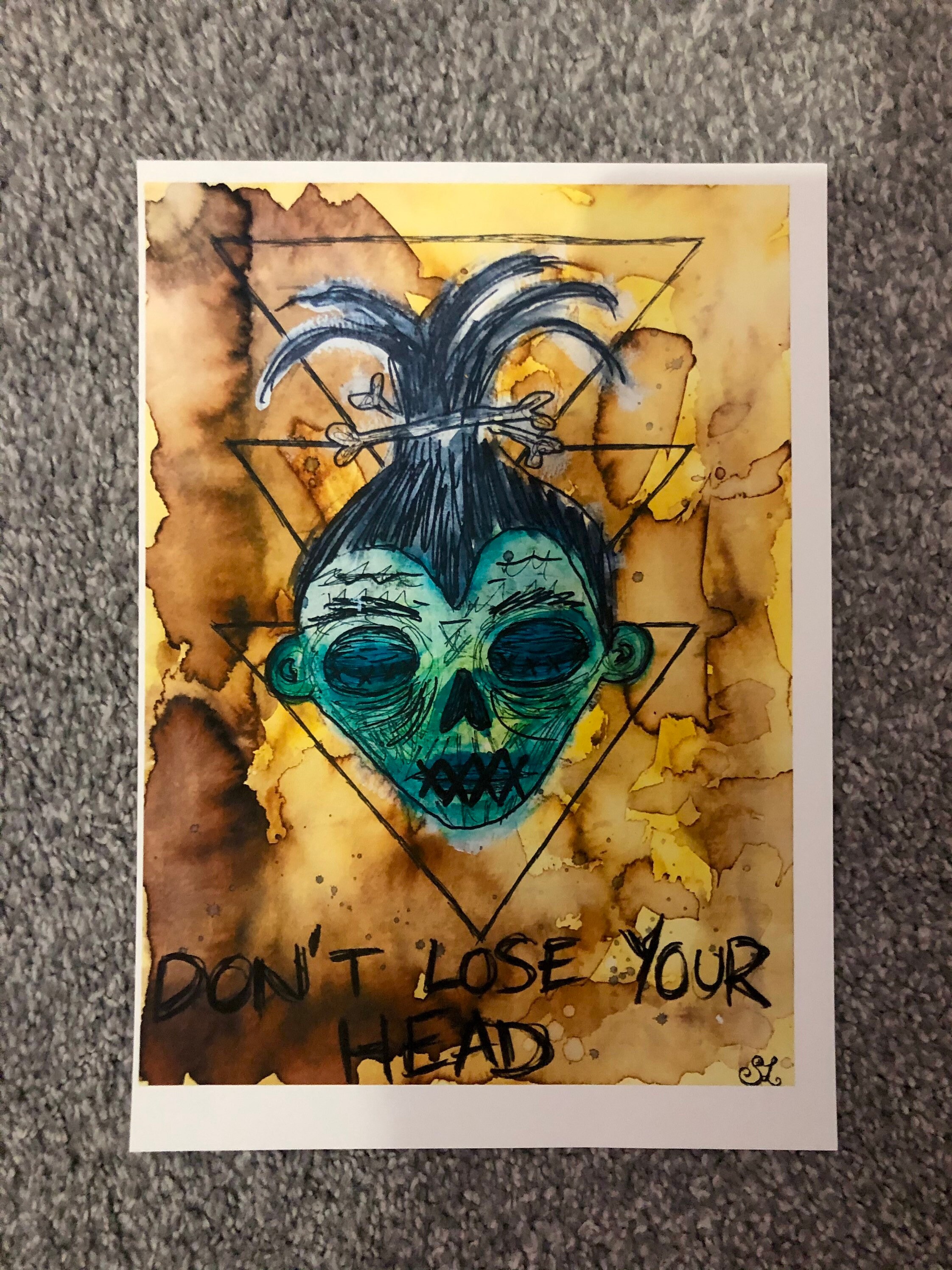 Shrunken Head Original Art Print Etsy shrunken-head-original-art-print-etsy