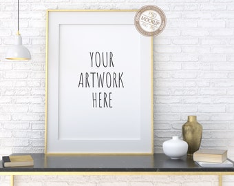 Gold Frame Mockup Etsy