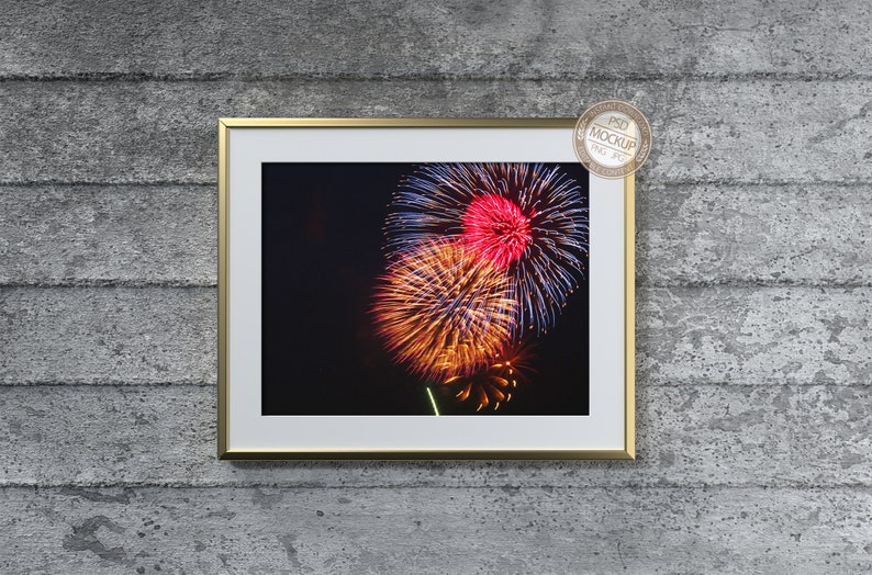 8.5 X 11 Landscape Thin Frame Mockup Letter Size Golden Etsy