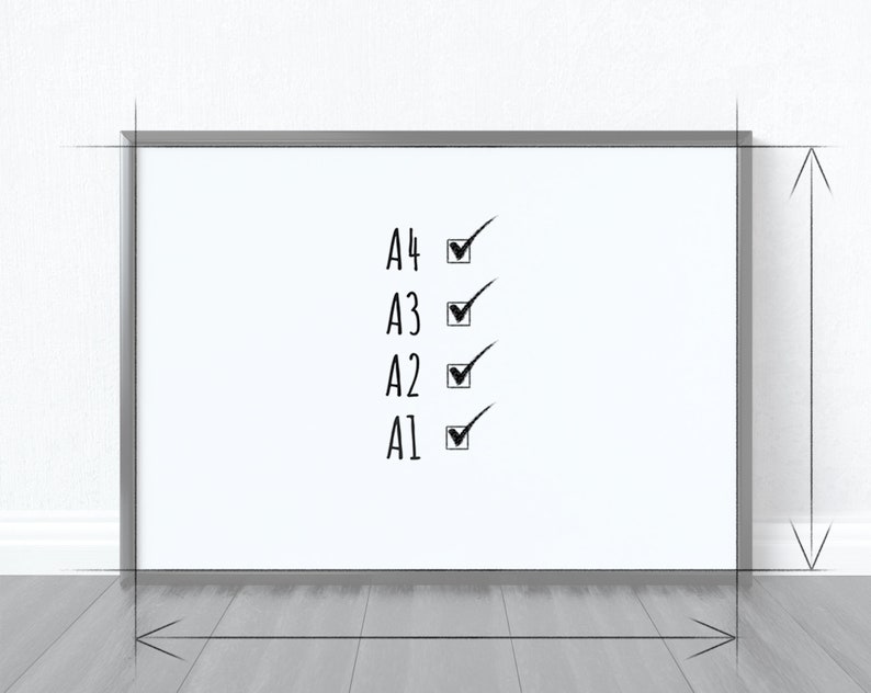 Download A4 A3 A2 A1 Landscape Black Frame Mockup Horizontal Digital | Etsy