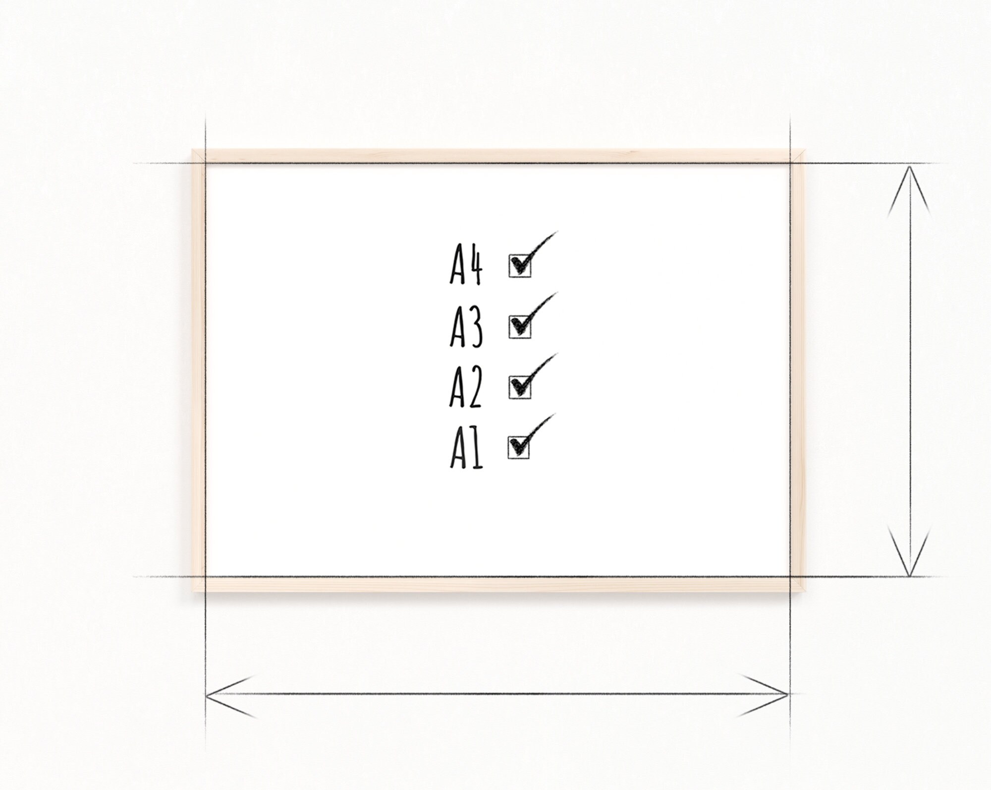 Download A4 A3 A2 A1 Landscape Frame Mockup Wooden Thin Minimal | Etsy
