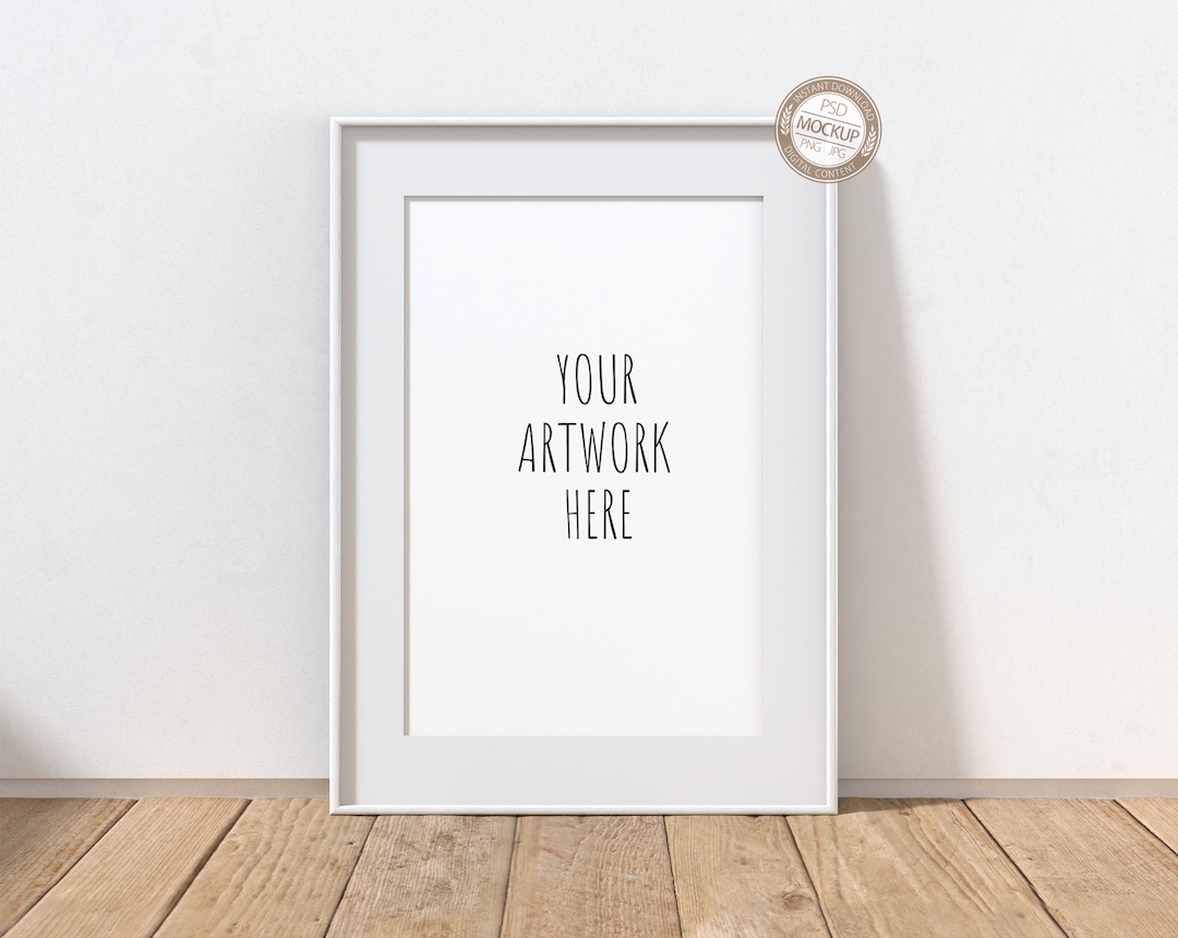 23 Ratio Vertical White Thin Frame Mockup for Your Artwork Etsy