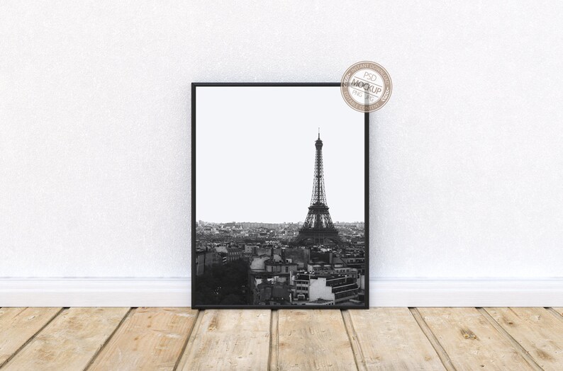 8.5 x 11 Portrait Black Frame Mockup Digital Item Vertical