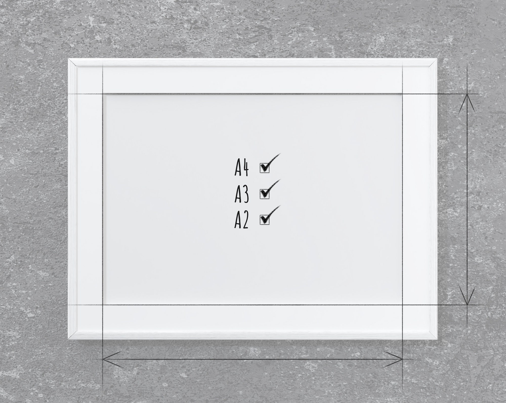 Download A4 A3 A2 Landscape Thin Frame Mockup for Your Artwork ...