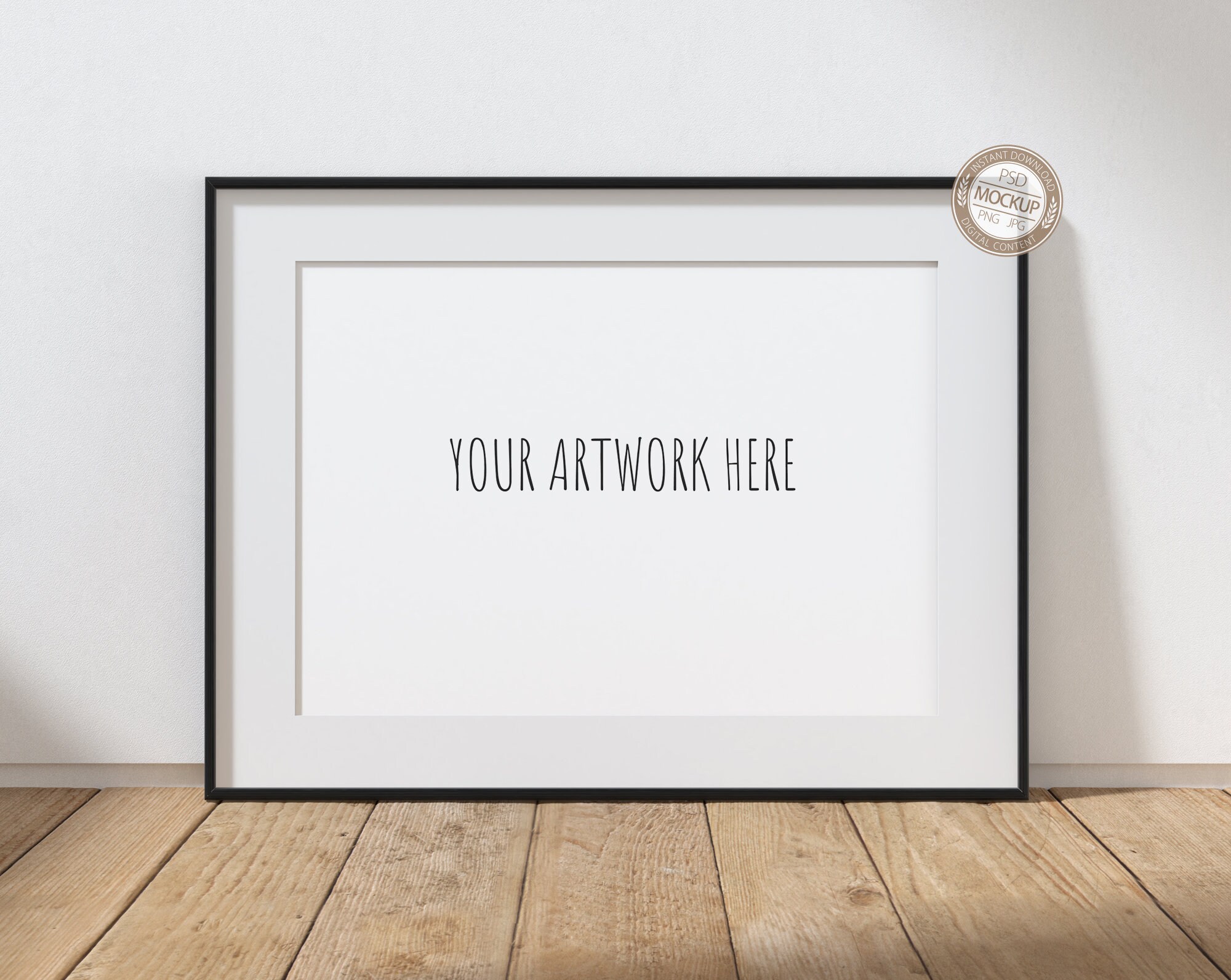 A4 A3 A2 A1 Landscape Black Frame Mockup for Your Artwork Etsy UK