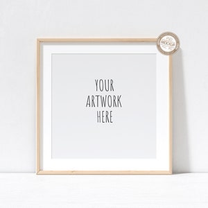 Square Frame Mockup, Simple Wood Frame on Desk,Minimalist,Empty Background,Boho Style,Stock Photography Mock Up,Frame Template,PSD+PNG+JPG
