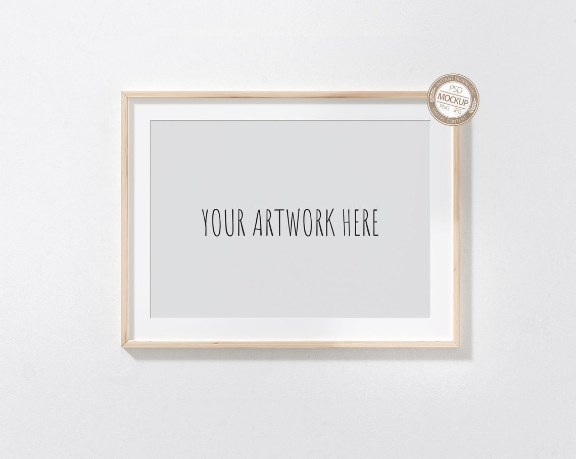 Download A4 A3 A2 A1 Landscape Frame Mockup Wooden Thin Minimal | Etsy