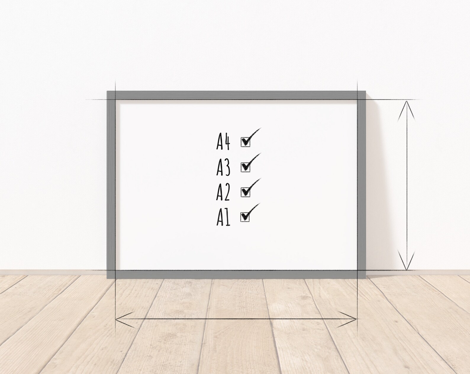 Download A4 A3 A2 A1 Landscape Black Frame Mockup for Your Artwork | Etsy