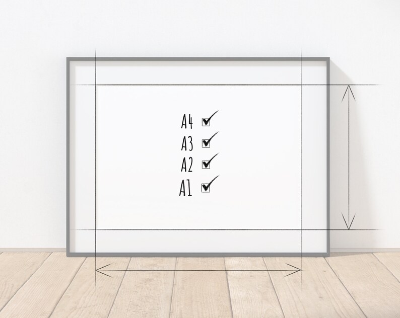 Download A4 A3 A2 A1 Landscape Black Frame Mockup for Your Artwork | Etsy