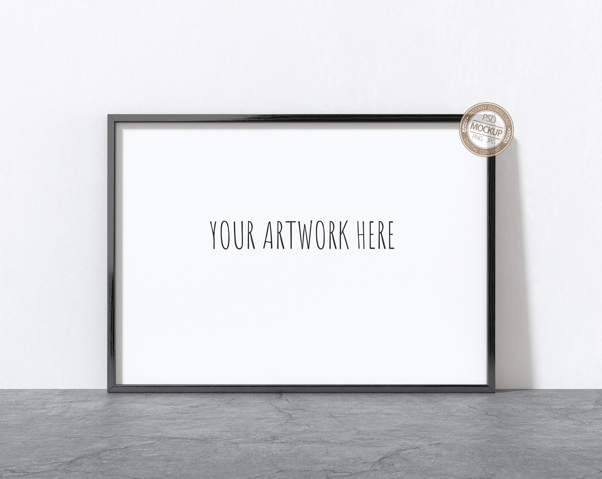 Download A4 A3 A2 A1 Landscape Black Frame Mockup Horizontal Digital | Etsy