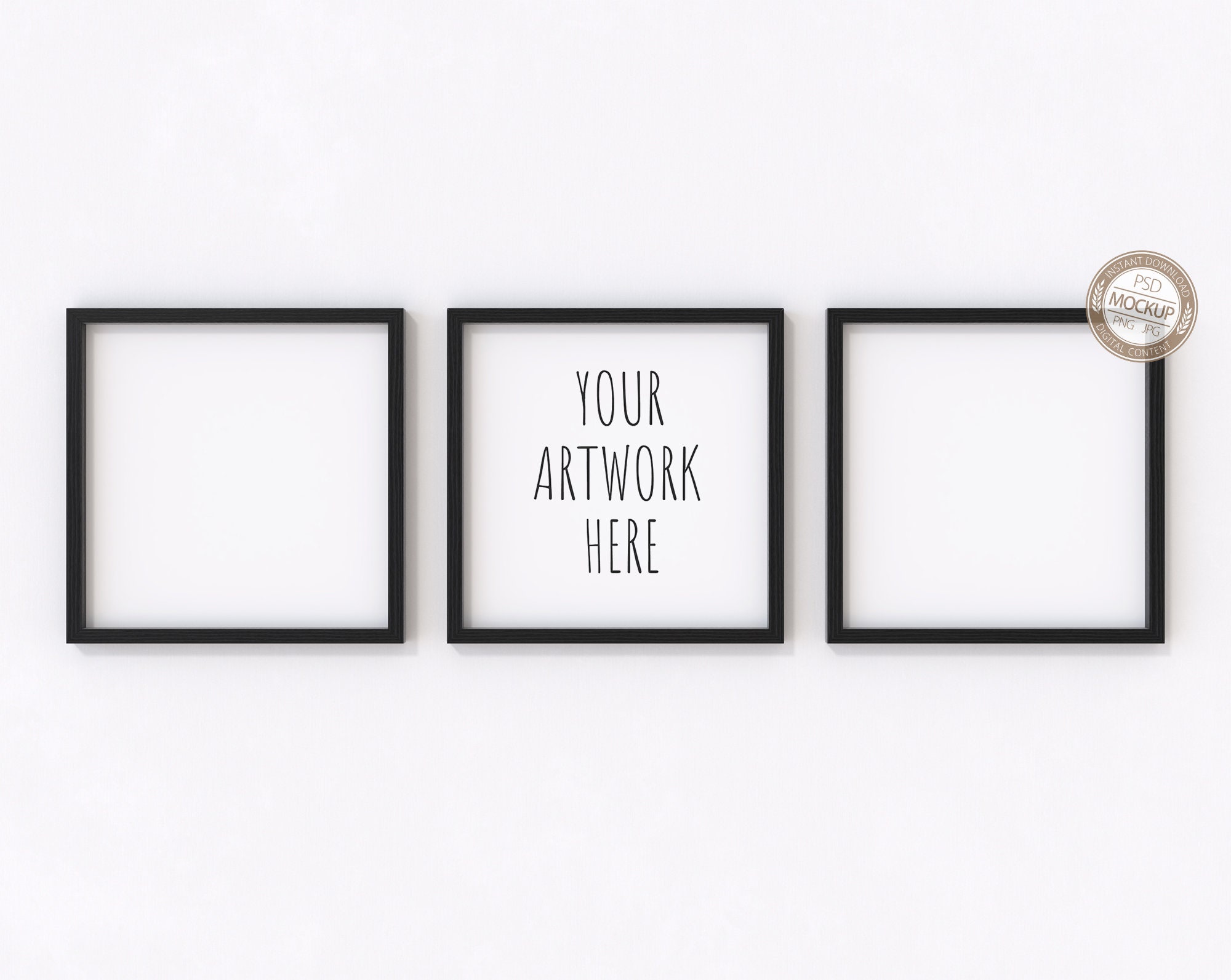 Set of Three Black Square Frame Mockupdigital Framesset of - Etsy Australia