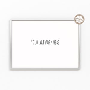 A4 A3 A2 A1 Horizontal Frame Mockup, Silver,Thin Minimal Frame,Neutral Empty Background,Stock Photography Mock Up,Frame Template,PSD+PNG+JPG