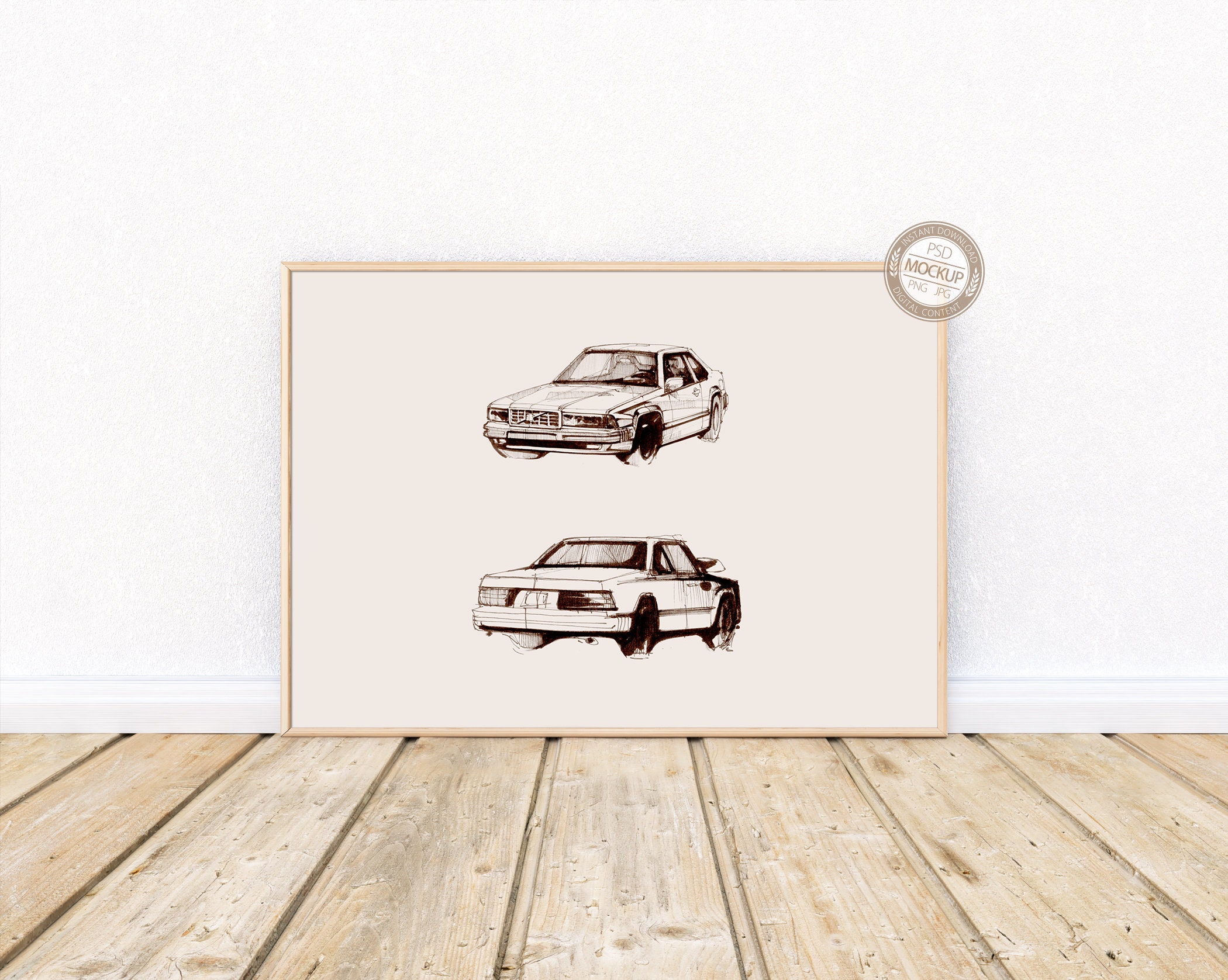 Download A4 A3 A2 A1 Landscape Wooden Frame Mockup Thin Horizontal ...