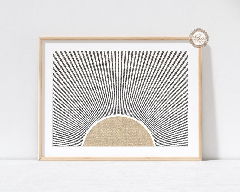 A4 A3 A2 A1 Landscape Frame Mockup Wooden Minimal Frame on ...