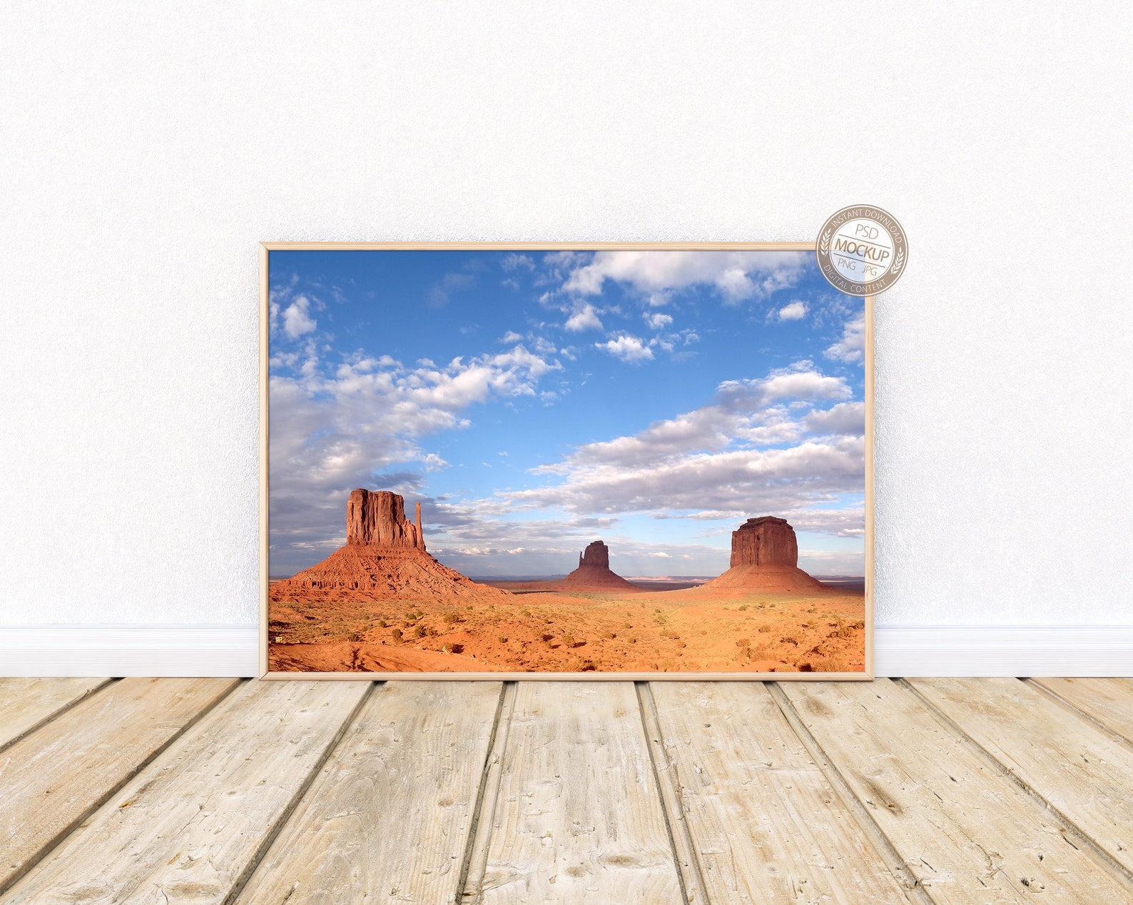 Download A4 A3 A2 A1 Landscape Wooden Frame Mockup Thin Horizontal | Etsy
