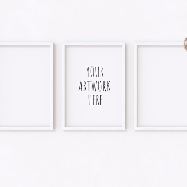 A4 A3 A2 A1 Digital Set of Three White Vertical Frames Mockup,Set of 3,White Background, Portrait Mock Up,Stock Photography,PSD+PNG+JPG