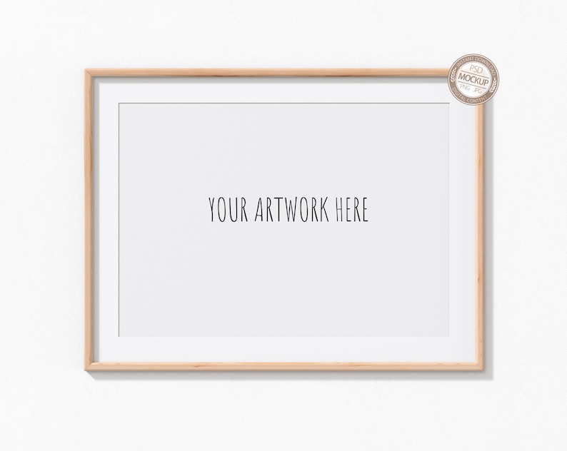 Download A4 A3 A2 A1 Landscape Frame Mockup Wooden Thin Minimal | Etsy