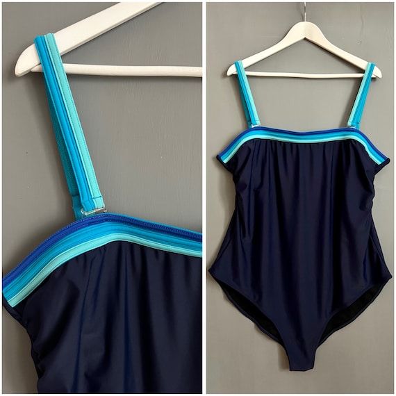 BALEAF Women's Button Down Modest Athletic One Piece Swimsuits Dark Blue XL  