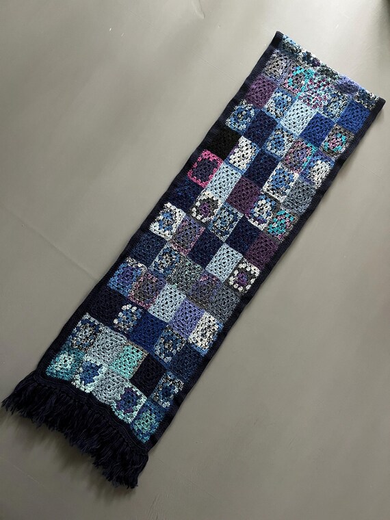 Vtg Unique Crocket Patchwork Hand Knitted Eyelet … - image 5