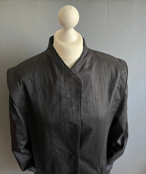 Vintage Beller Tracht Black Wild Silk Jacket, Aus… - image 9