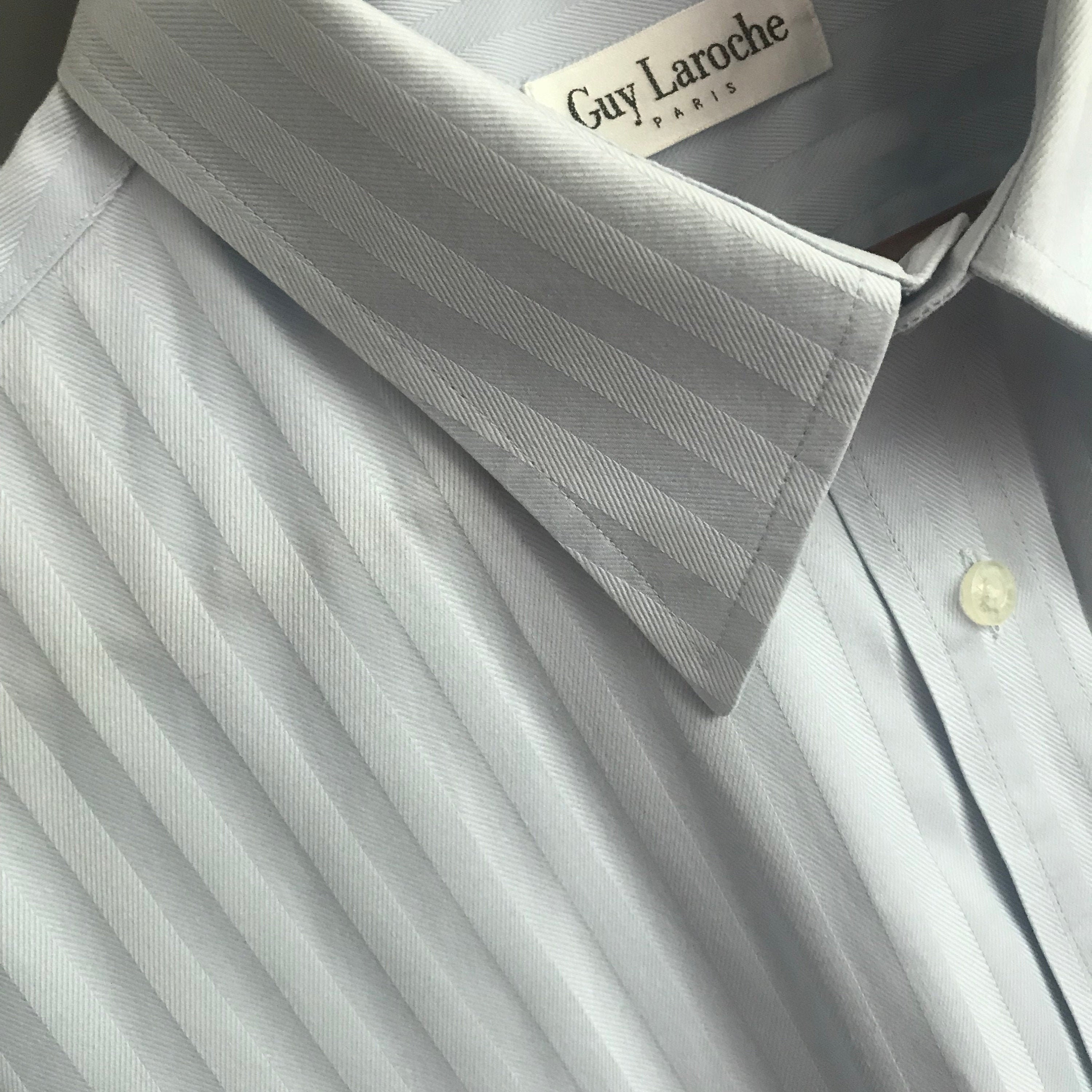 guy laroche dress shirts Guy Laroche Shirt, Cotton Baby Blue Shirt, Striped Light Blue Shirt, Mens  Button Down Shirt, Short Sleeve, Designer Summer Shirt, Size XXL