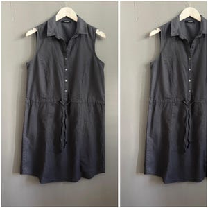 esmara linen blend dress Sz M (8)esmara Womens linen dress v-neck decorative bow on back Geometric Print