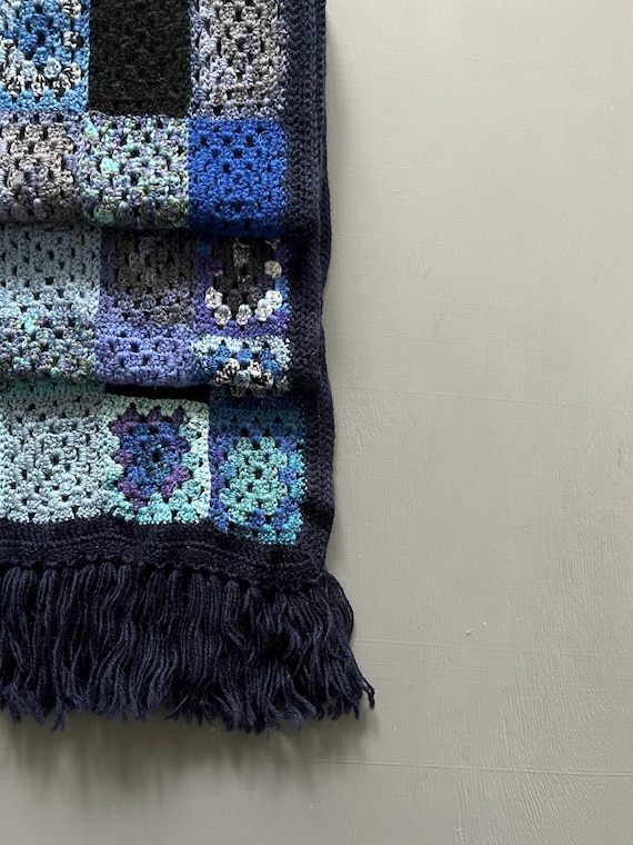 Vtg Unique Crocket Patchwork Hand Knitted Eyelet … - image 3