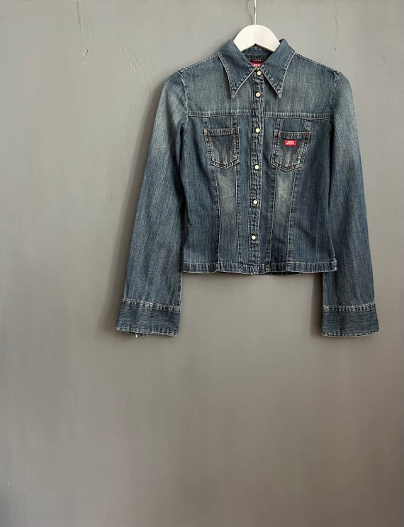 Vtg MISS SIXTY Women Shirt, Slim Fit Long Sleeve Waisted Press