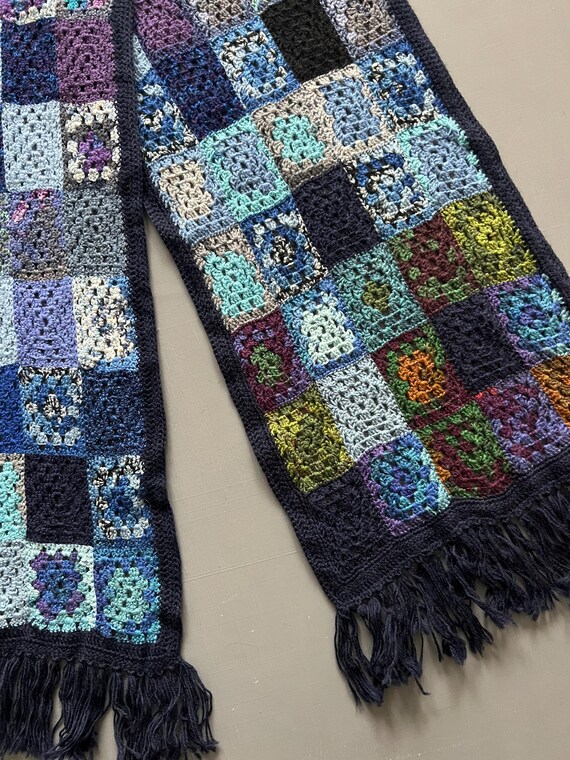 Vtg Unique Crocket Patchwork Hand Knitted Eyelet … - image 8