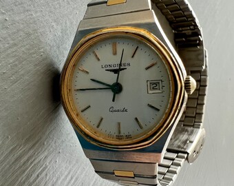 Vintage 1980's Longines Quartz 111 Swiss 1630 Bi-metal Lady