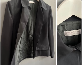 Giacca da donna vintage Your 6th Sense Sweet Blazer, grigio grafite, in poliestere, con colletto e bottoni, maniche lunghe, taglia M-L.