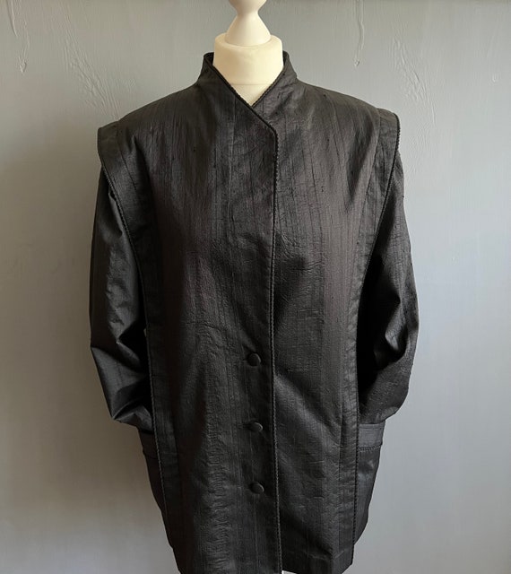 Vintage Beller Tracht Black Wild Silk Jacket, Aus… - image 3