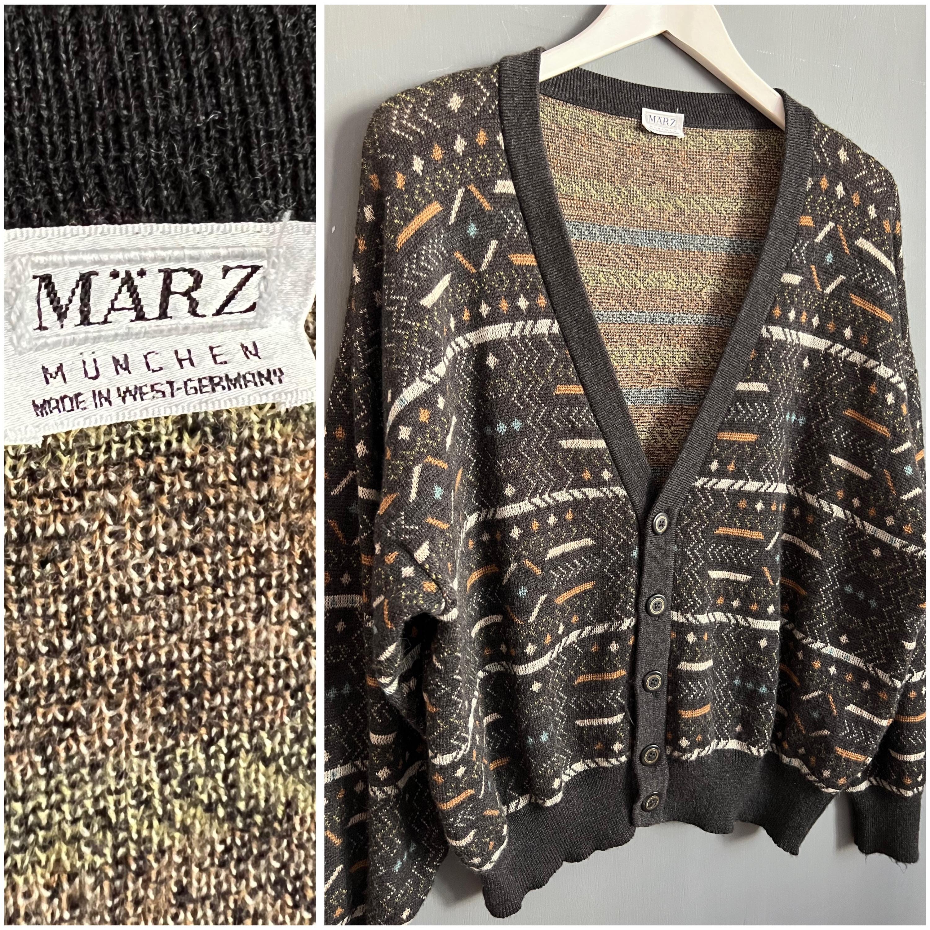 Vtg Marz Made in West Germany Wool Cardigan Graphite Gray Vtg Marz Made in West Germany Wool Cardigan Graphite Gray
