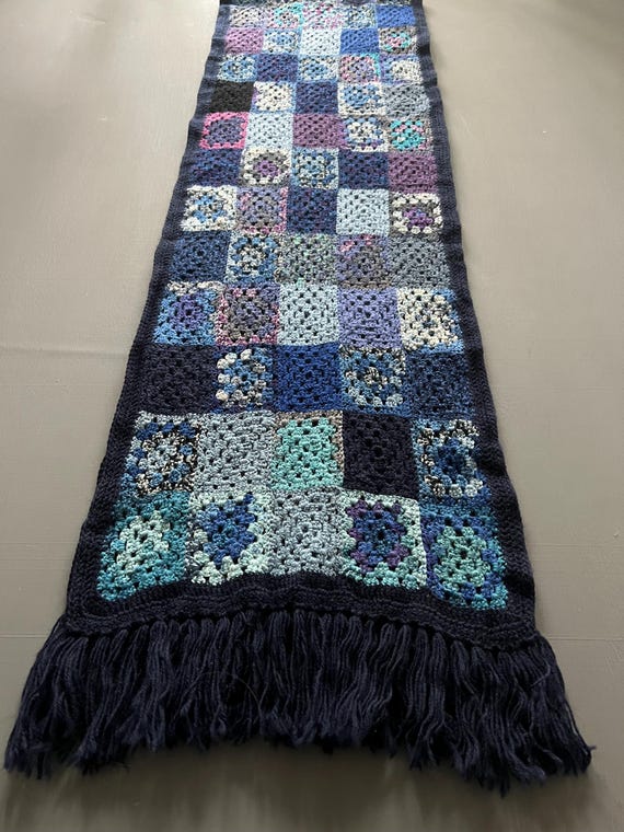 Vtg Unique Crocket Patchwork Hand Knitted Eyelet … - image 4