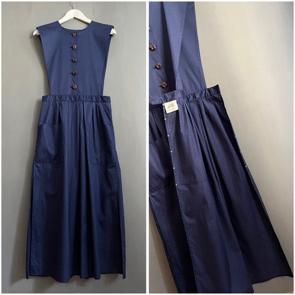 Vtg Edith Moser Österreichisches Trachtenkleid, Deutsches Dirndl Trägerkleid, Trägerkleid Trägerlos, Oktoberfest Kleid Blau, M-L