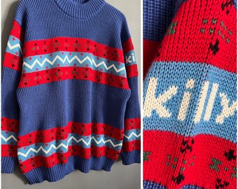 Vintage Kerry Classics Sweater Mens M Colorful Ireland 100