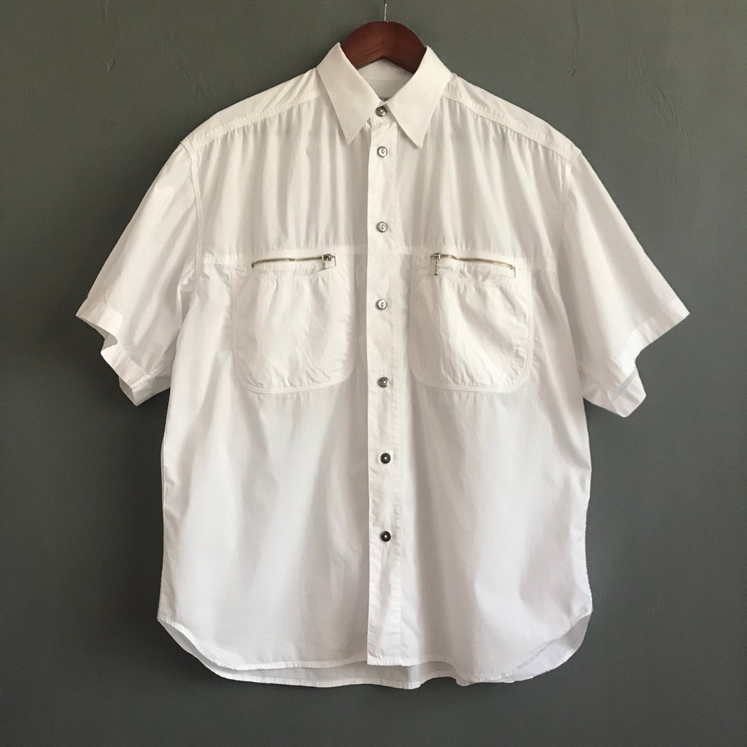 Vintage Edith Kumar Casual White Shirt Button up Short Sleeve - Etsy