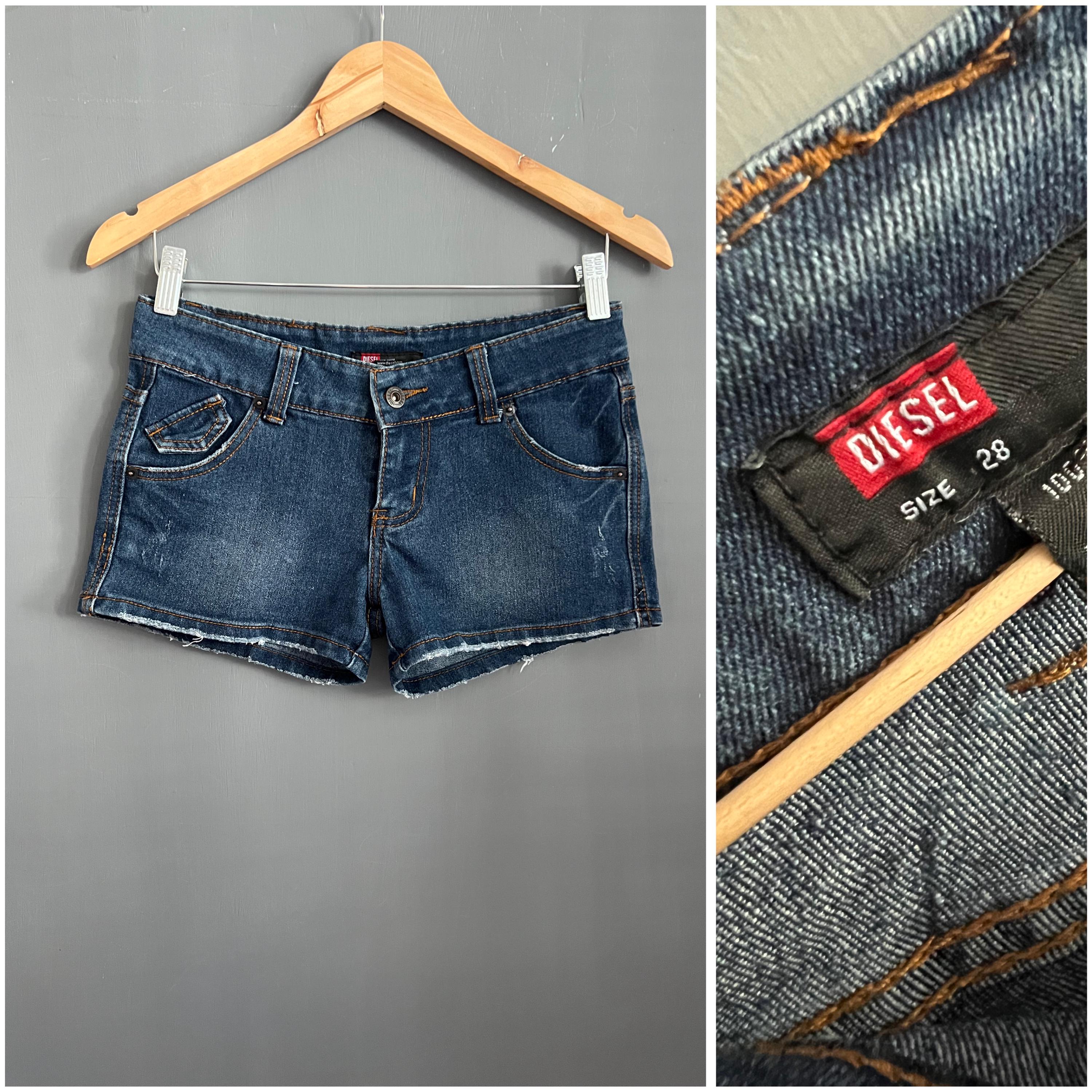 Vtg Y2K 2000's Diesel Sweet Ultra Mini Denim Shorts Medium Washed