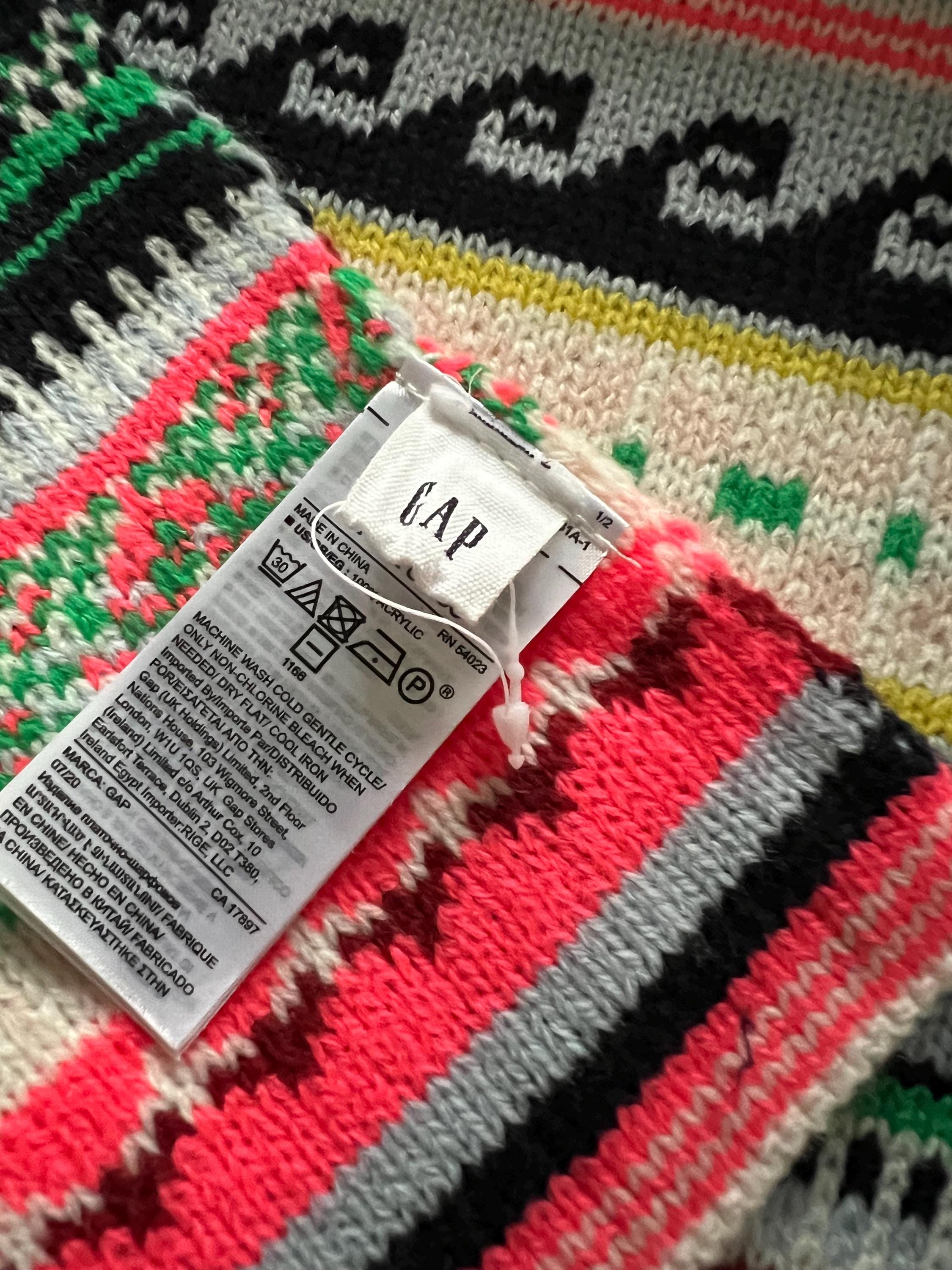 小物 00s old Gap Colorful Scarf Vtg Gap Ethnic Print Colorful Scarf Pink Green White